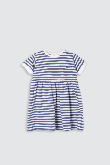 Zie Stripe Dress Blue