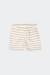 Basic Short Pants Beige Stripes Depan