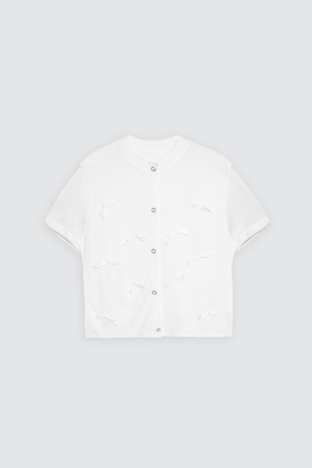 Hillary Bow Knit Broken White
