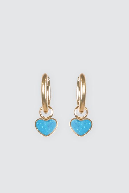 Gold Blue Heart Sparkle