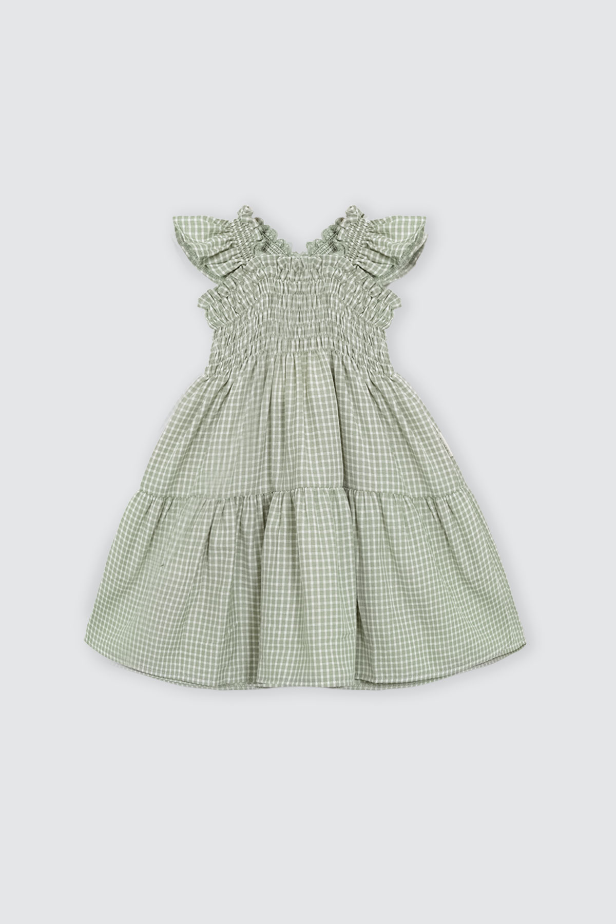 Stella Dress Checkered Green Depan Green