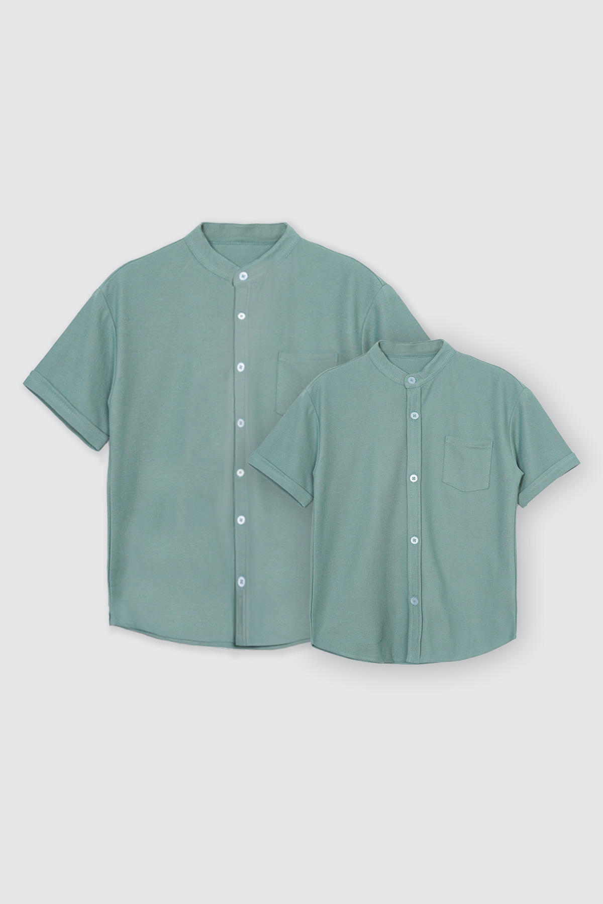 Basic-Short-Sleeve-Shirt-Mineral-Green-set Basic Short Sleeve Shirt Mineral Green set