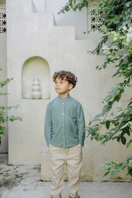 Basic Long Sleeve Shirt Mineral Green