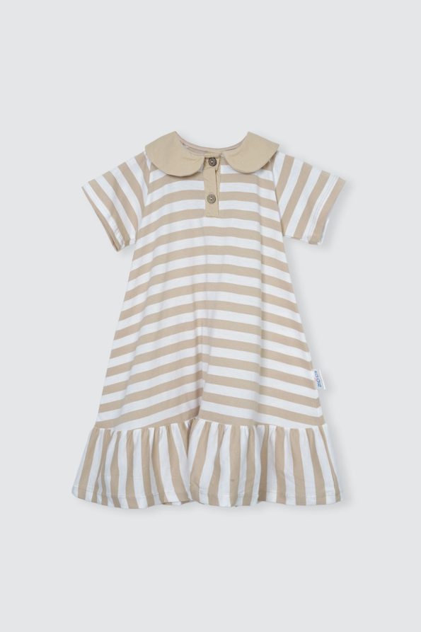 Jocie Striped Dress Cream Depan Revisi