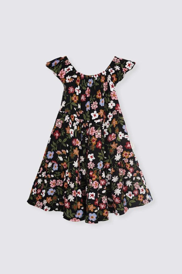 Nola Dress Black Flower Depan
