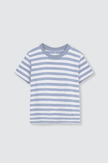 Cloud Basic Tees Dusty Blue Stripes