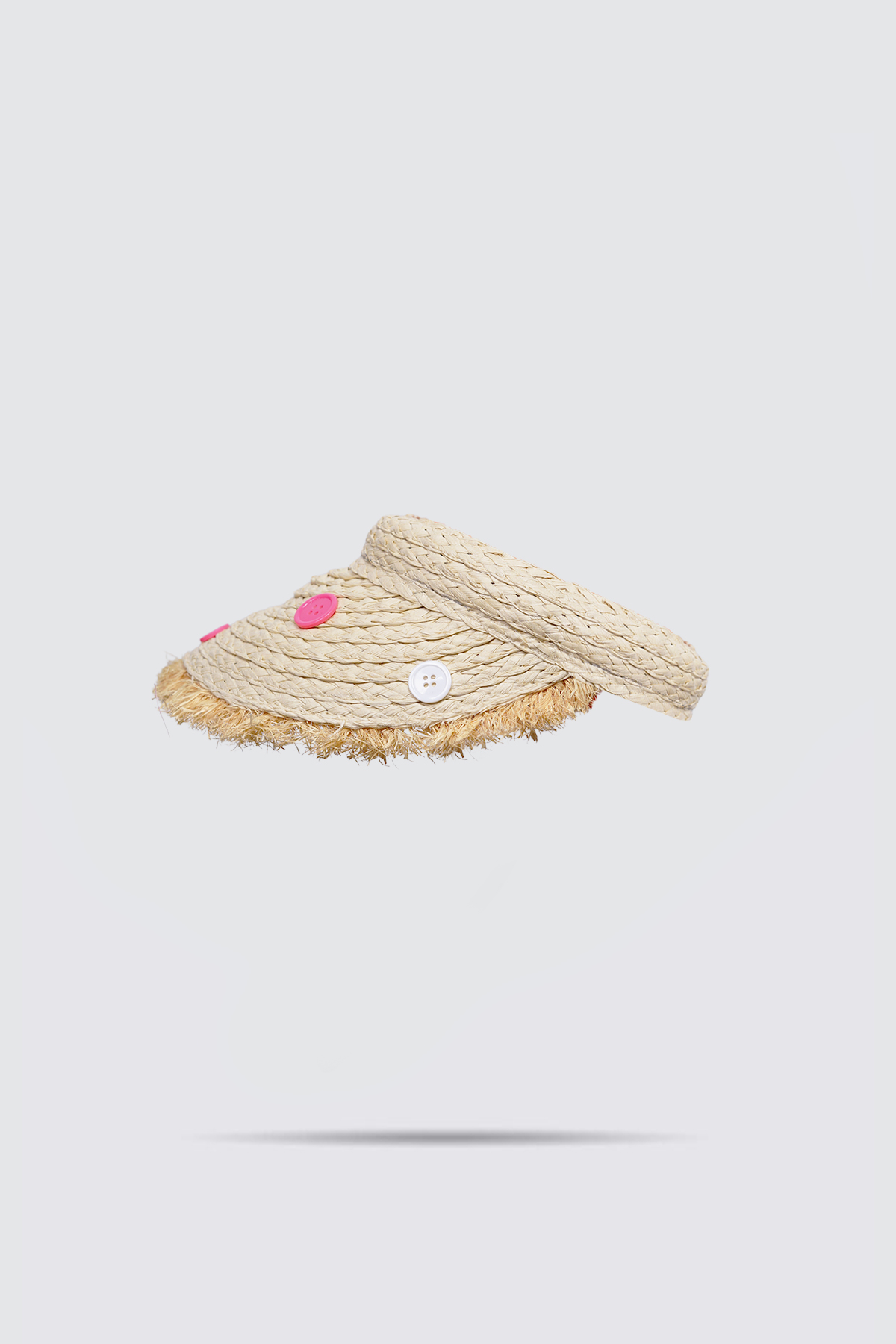 Colorful-Buttons-Visor-Hat-Broken-White-depan