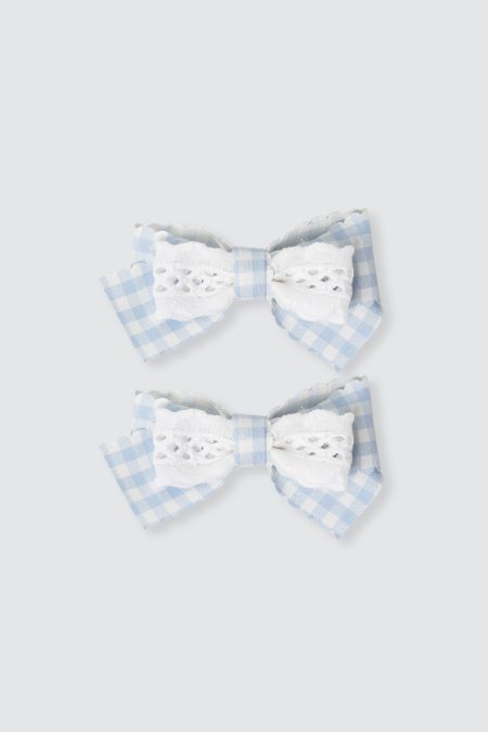Fiene Bow Hairclip Pair Blue