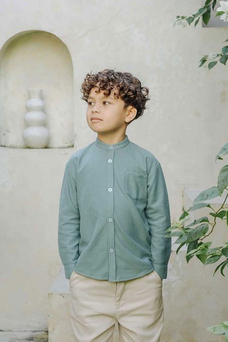 Basic Long Sleeve Shirt Mineral Green