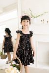 Lenna-Dress-Black-Pink-Flower-model