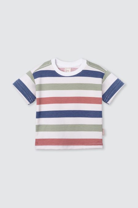Maison Stripe Tee Avocado