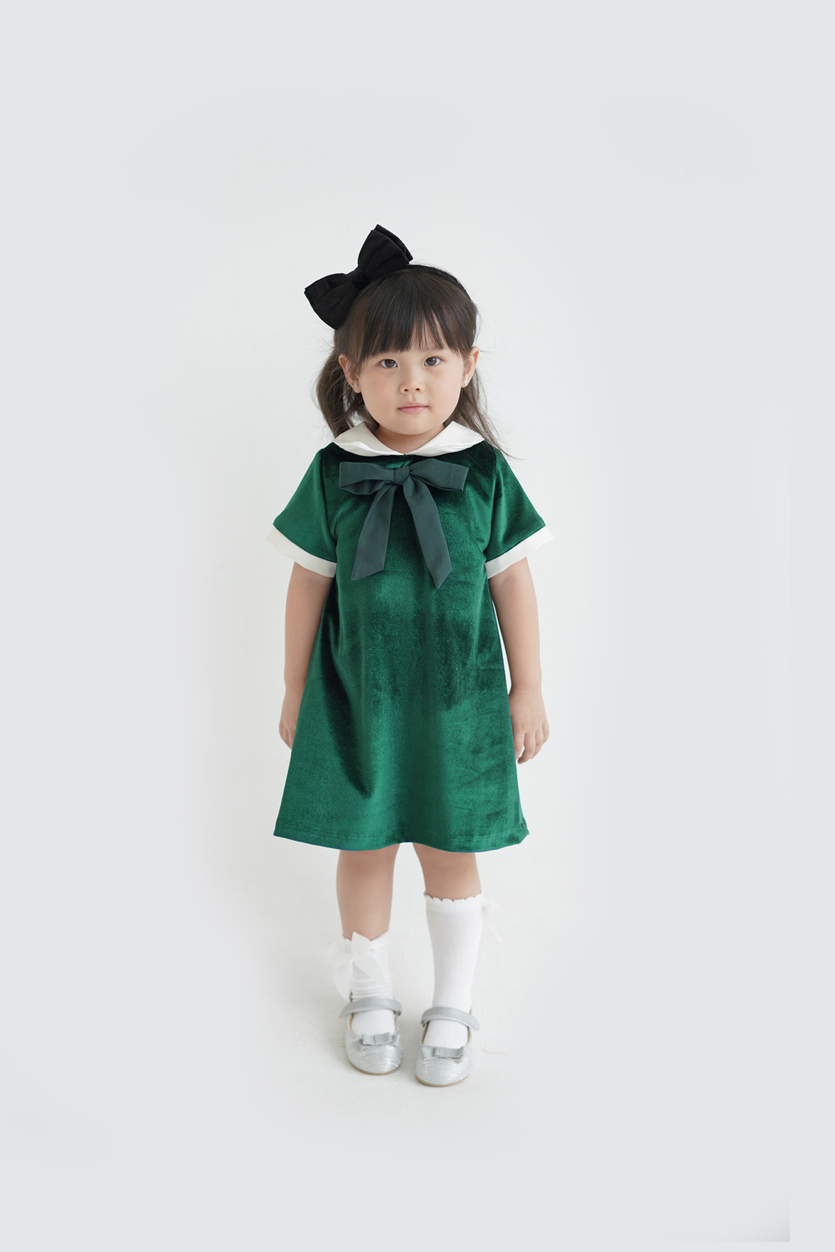 Holly-Dress-Emerald-Green-model Holly Dress Emerald Green model