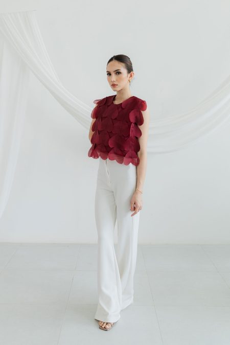 Mon Amour Mom Top Maroon