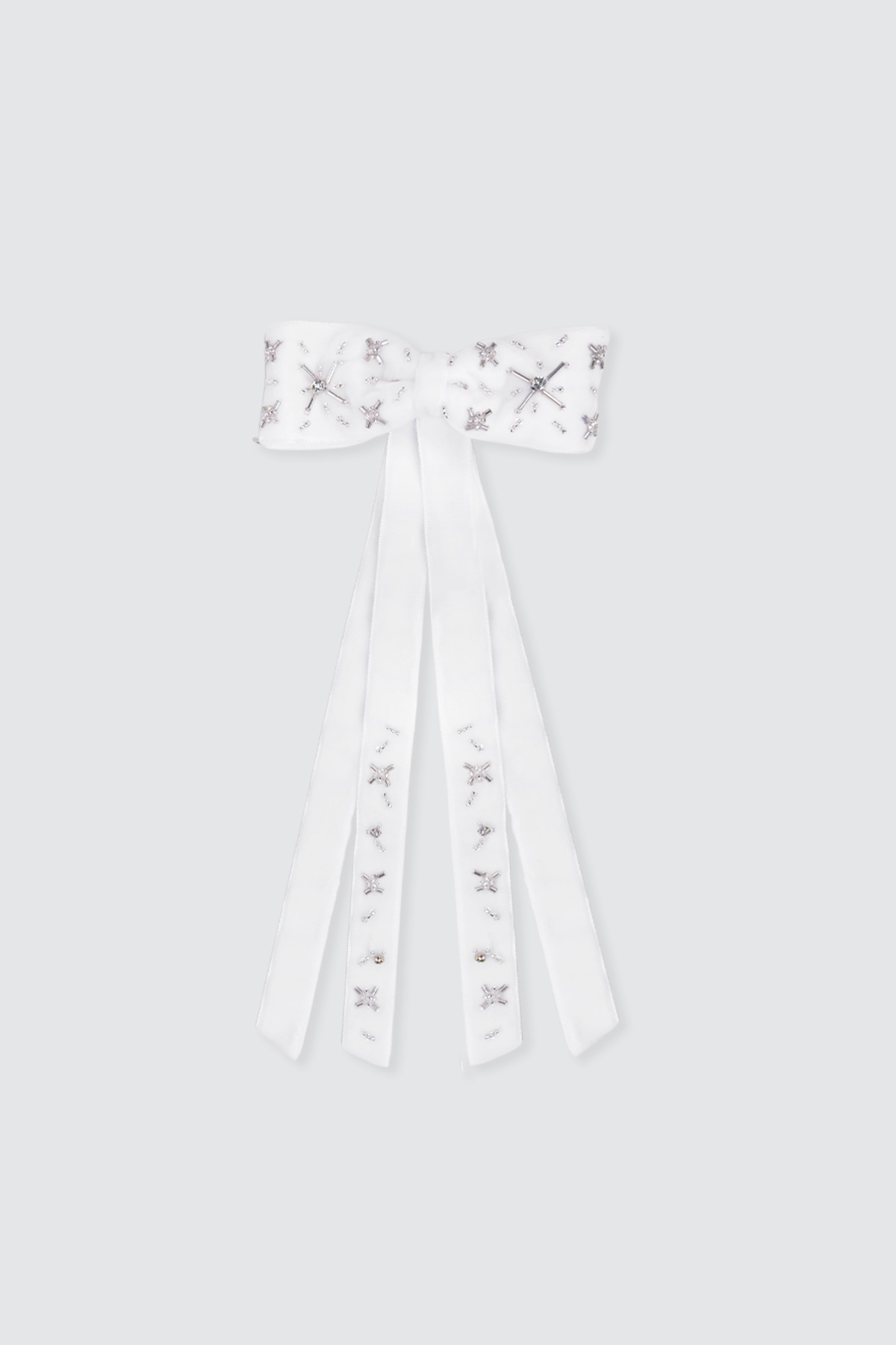 Sparkling-Long-Bow-White-Hairclip1 Sparkling Long Bow White Hairclip1