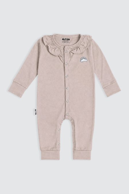 Ruffle Sleepsuit Light Brown