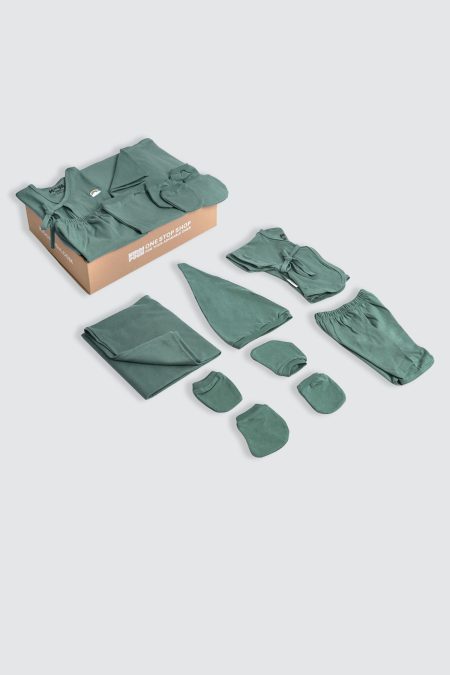 Newborn Set Kimono Mineral Green