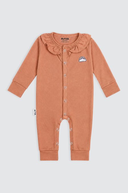 Ruffle Sleepsuit Terracotta